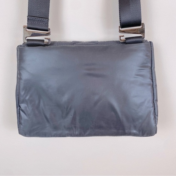 Caraa X Athleta Puffer Grey Satin Lightweight Crossbody Bag - Picture 10 of 12